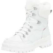 Rieker Winterboots , Damen, Gr. 36, Schurwolle, weiß, Leder, Textil, Schuhe Winterboots, Schneeboots, Winterstiefelette mit wasserabweisender R-TEX-Membran