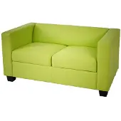 Mendler 2er Sofa Couch Loungesofa Lille Kunstleder, hellgrün