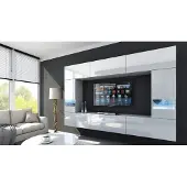 Furnitech Wohnwand Wohnzimmer - Wohnzimmer Schrankwand (Future C29/HG/W2 1B)