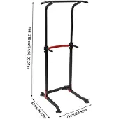 Selius Krachtstation, Dip-Station, Modell Zwart, 150 kg, freistehendes Fitnessgerät für den Heimgebrauch