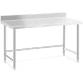 Selius RVS-Arbeitstisch – Küchenarbeitsplatte – Werkbank mit erhöhtem Rand – 150x70 cm – Stabil