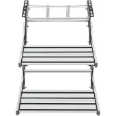 Selius Campingstuhl mit Trittstufe – Manuell zusammenklappbar – Aluminium – Silber und Schwarz