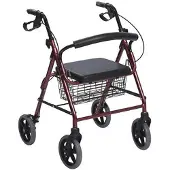 Selius Faltbarer Aluminium-Rollator – Gehhilfe mit 4 Rädern für Senioren
