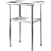 Selius RVS-Arbeitstisch – Edelstahl-Werkbank – Metall-Arbeitstisch – Küchentisch – Werkbank für die Garage – 61x46x91 cm