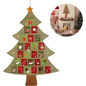 OCreon Adventskalender, Weihnachtsbaum, Countdown bis Weihnachten, 64 cm hoch, 89 cm breit
