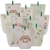 OCreon Adventskalender zum Befüllen – 24 Papier-Weihnachtsbeutel, die Sie selbst befüllen können