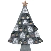 OCreon Adventskalender, Weihnachtsbaumform – Zum Befüllen – Grau