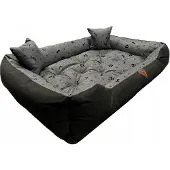 Dogs 4 Life Dogs4Life BASIC Hundebett 75x65 cm Schwarz mit Knochenmuster