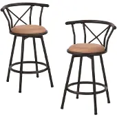 Meublescosy MEUBLE COSY 2er Set Barhocker Sitzhöhe Drehbarer Industriestil mit gepolsterter
