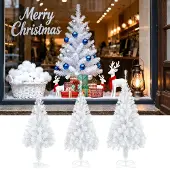 TANYEAR Weihnachtsbaum Künstlicher Tannenbaum 120cm Dekobaum Weihnachtsdeko Weiß