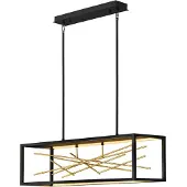 HINKLEY Elstead Styx LED Hängeleuchte 33cm Schwarz und vergoldetes Gold