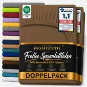 EXKLUSIV HEIMTEXTIL Doppelpack Frottee Spannbettlaken Premium Schokobraun 200 x 220 cm
