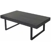 Generique Couchtisch Kos T576, Wohnzimmertisch, 40x110x60cm MVG- Schwarze Eiche-Optik, dunkle Metall-Füße