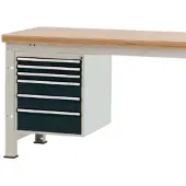 Manuflex Schubladen-Unterbauten, für Werkbank Profi Tiefe 700 mm, anthrazit