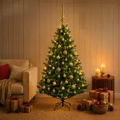 Syfax Künstlicher Weihnachtsbaum mit Kugel 120 cm 150 LEDs