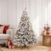 Syfax Künstlicher Weihnachtsbaum mit Weihnachtskugel 120 cm 150 LEDs