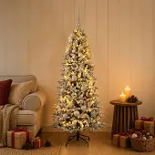 Syfax Künstlicher Weihnachtsbaum mit Weihnachtskugel 120 cm 150 LEDs