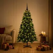 Syfax Künstlicher Weihnachtsbaum mit Weihnachtskugel 150 cm 150 LEDs