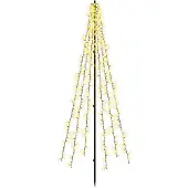 Syfax LED-Weihnachtsbaum 165 cm 540 LEDs Warmes Weiß Stahl Schwarz