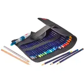 Derwent Federmäppchen, Schwarz, Rollmäppchen für Erwachsene, Nylon, Etui mit Kle