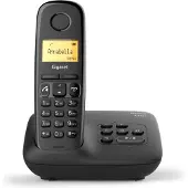 Gigaset A270A, Analoges/DECT-Telefon, Kabelloses Mobilteil, Freisprecheinrichtung, 80 Eintragungen, Anrufer-Identifikation, Schwarz