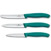 Victorinox Swiss Army Victorinox Swiss Classic Küchenmesser Set, 3-tlg, Gemüsemesser, Grün
