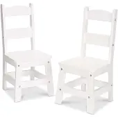 Melissa & Doug , Stühle aus Massivholz, Kinderstühle, Möbel in weißer Ausführung