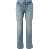 QS Bootcut-Jeans , Damen, Gr. 44, N-Gr, blau (blau used), Denim/Jeans, Obermaterial: 99% Baumwolle, 1% Elasthan, unifarben, bootcut fit lang, Jeans Bootcut-Jeans, mit Stretch und aufgesetzten Taschen