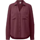QS Bluse Crêpebluse mit Turn-up-Ärmel