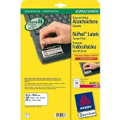 Avery Zweckform Etiketten L6146-20, fälschungssicher, extrem robust, geeignet für SW-Laserdrucker, 63,5 x 33,9 mm, 480 Stück/20 A4-Bogen, Acrylfolie, weiß
