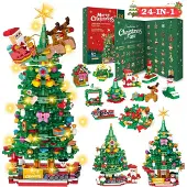 OCreon Adventskalender 2026, LED-Weihnachtsbaum, Konstruktionsspielzeug