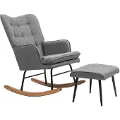 Selius Drehsessel – Relaxsessel – Loungesessel – Sessel mit Fußhocker – Dunkelgrau – 360° schwenkbar