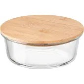 Florina Clavato 640 ml runder Glasbehälter mit Bambusdeckel