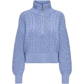 ONLY Stehkragenpullover "ONLDORITTA LS CABLE ZIP HIG NECK KNT"