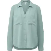 QS Bluse Crêpebluse mit Turn-up-Ärmel