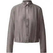 QS Bluse Leicht transparente Bluse mit Gummizug am vorderen Saum