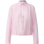 QS Bluse Leicht transparente Bluse mit Gummizug am vorderen Saum