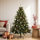 Syfax Künstlicher Weihnachtsbaum mit Weihnachtskugel 120 cm 150 LEDs