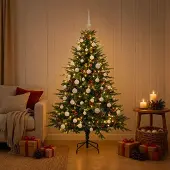 Syfax Künstlicher Weihnachtsbaum mit Weihnachtskugel 150 cm 150 LEDs