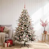 Syfax Künstlicher Weihnachtsbaum mit Weihnachtskugel 120 cm 150 LEDs