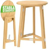 Casaria Stehtisch 2er Set Holz klappbar 111x78 cm rund Massivholz