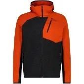 CMP MAN Jacket FIX Hood carbone mel.-brick (60UZ) 54