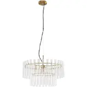 LUCANDE Hängeleuchte Leanna, klar/messing, Ø 54 cm, Glas