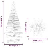 vidaXL Weihnachtsbäume mit Ständer Natur 120 cm Massivholz Kiefer 42016705