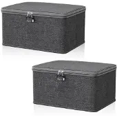 Merkloos Set aus 2 zusammenklappbaren Aufbewahrungsboxen mit Schloss