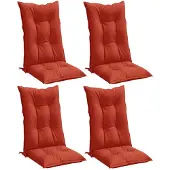 vidaXL Hochlehner-Auflagen 4 Stk. Melange Rot 120x50x7 cm Stoff