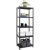 Shelfr Industrial Design Metallregal auf 5 Ebenen 61 x 41 x 170 cm Schwarz
