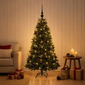 Syfax Künstlicher Weihnachtsbaum mit Kugel 120 cm 150 LEDs