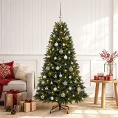 Syfax Künstlicher Weihnachtsbaum mit Kugel 150 cm 150 LEDs