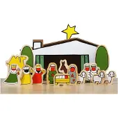Bambolino toys Dick Bruna Holzkrippe, Weihnachtskrippe, Weihnachtsgruppe - Weihnachtsspielzeug - Spielfiguren Weihnachten -Bambolino Toys